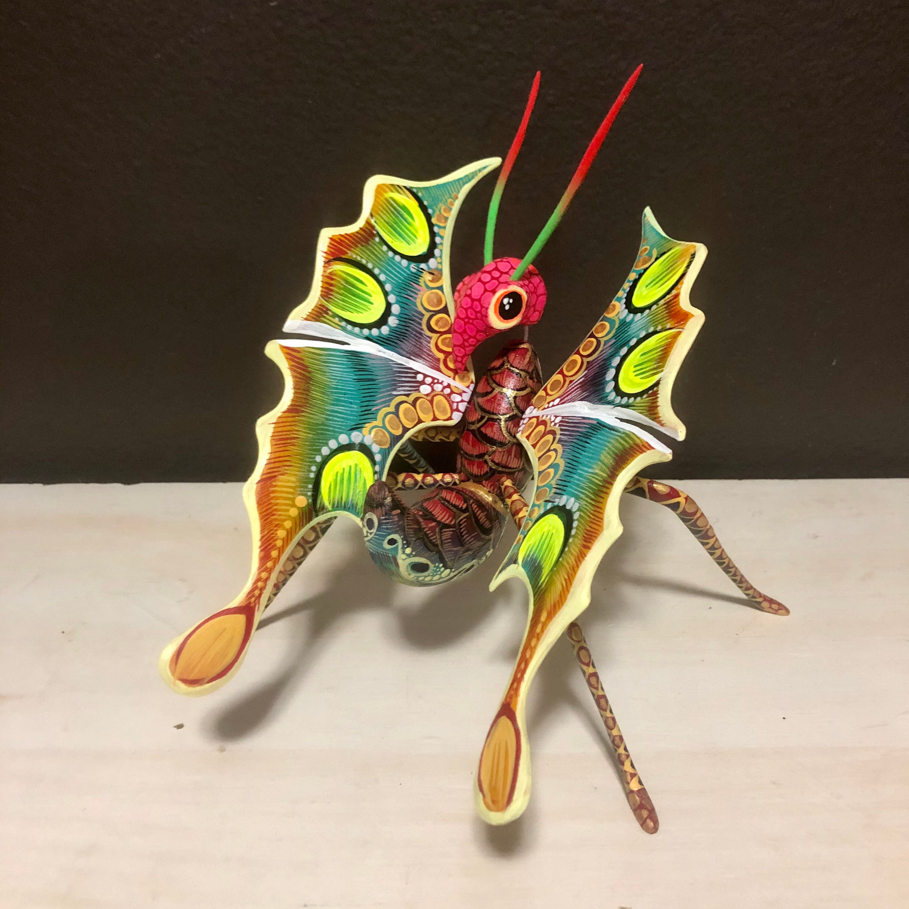 Alebrije Butterfly Wood Carving by Roberto and Esperanza Martinez from