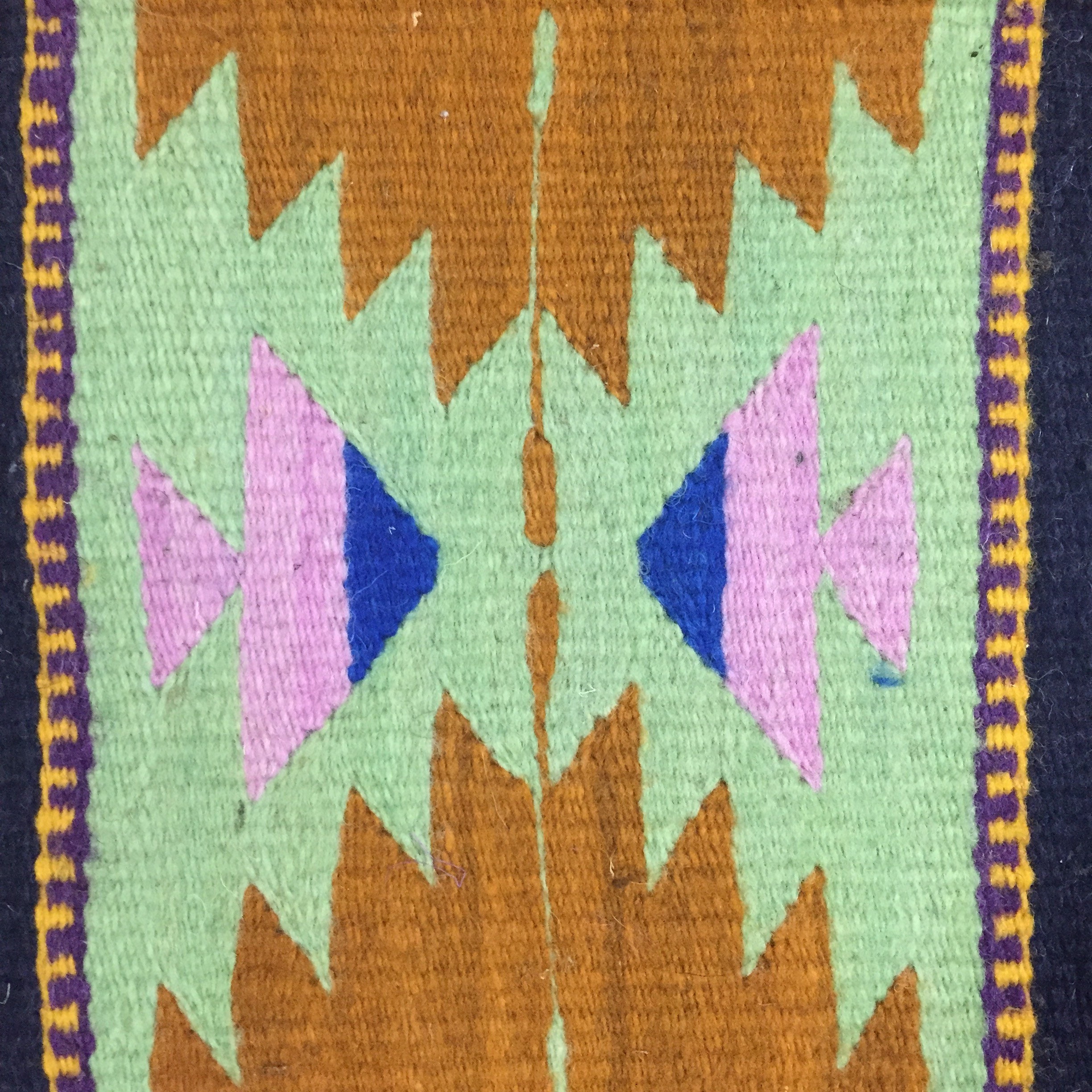 Zapotec hand woven merino wool trivet hot pad 8 x 8