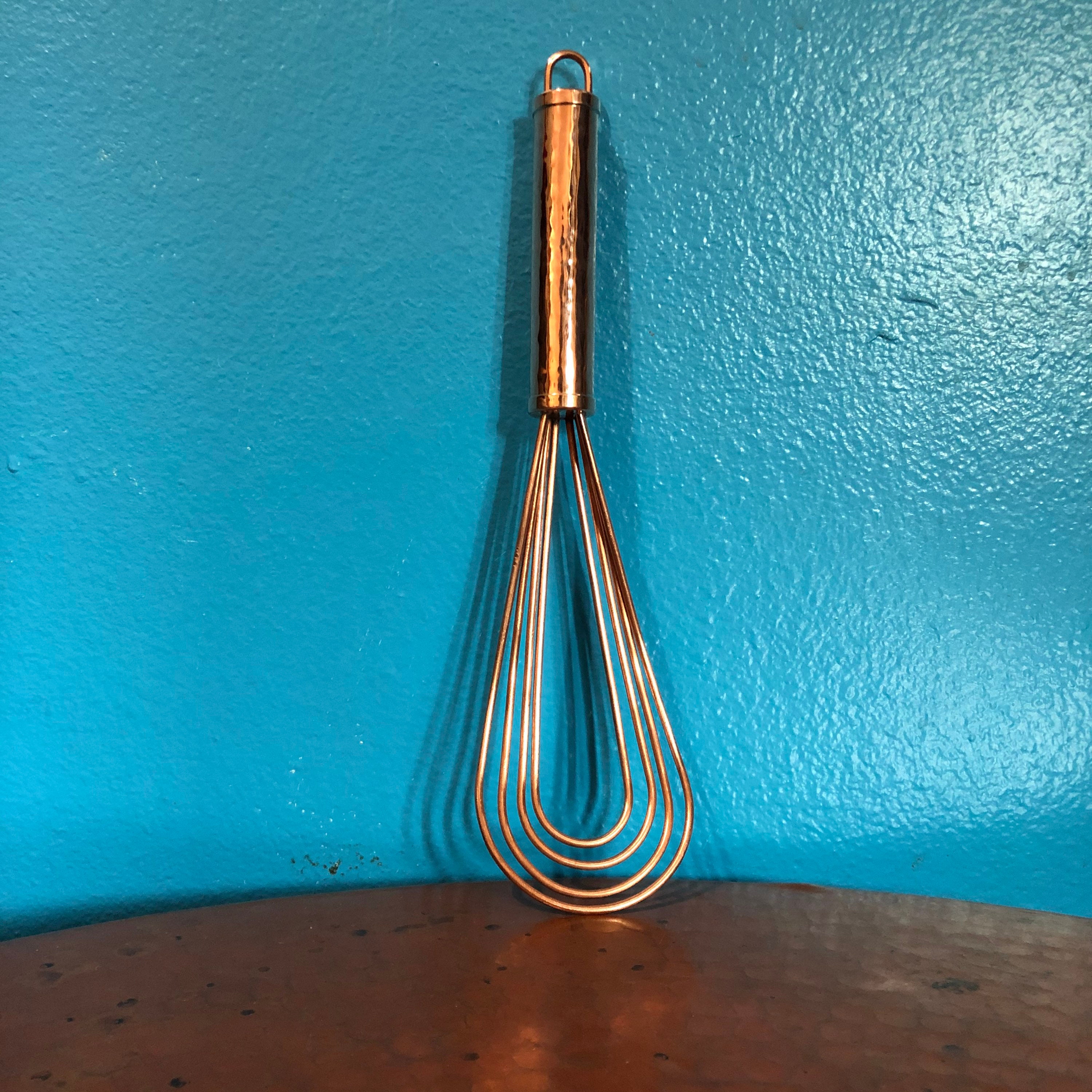 Handcrafted Pure Copper Flat Roux Whisk