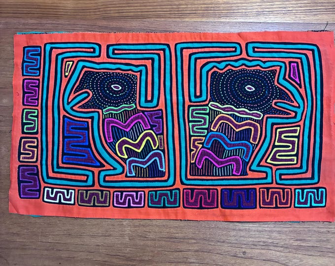 Authentic Guna (Kuna) Mola Textile Art Panel - Hand-Stitched Reverse Appliqué