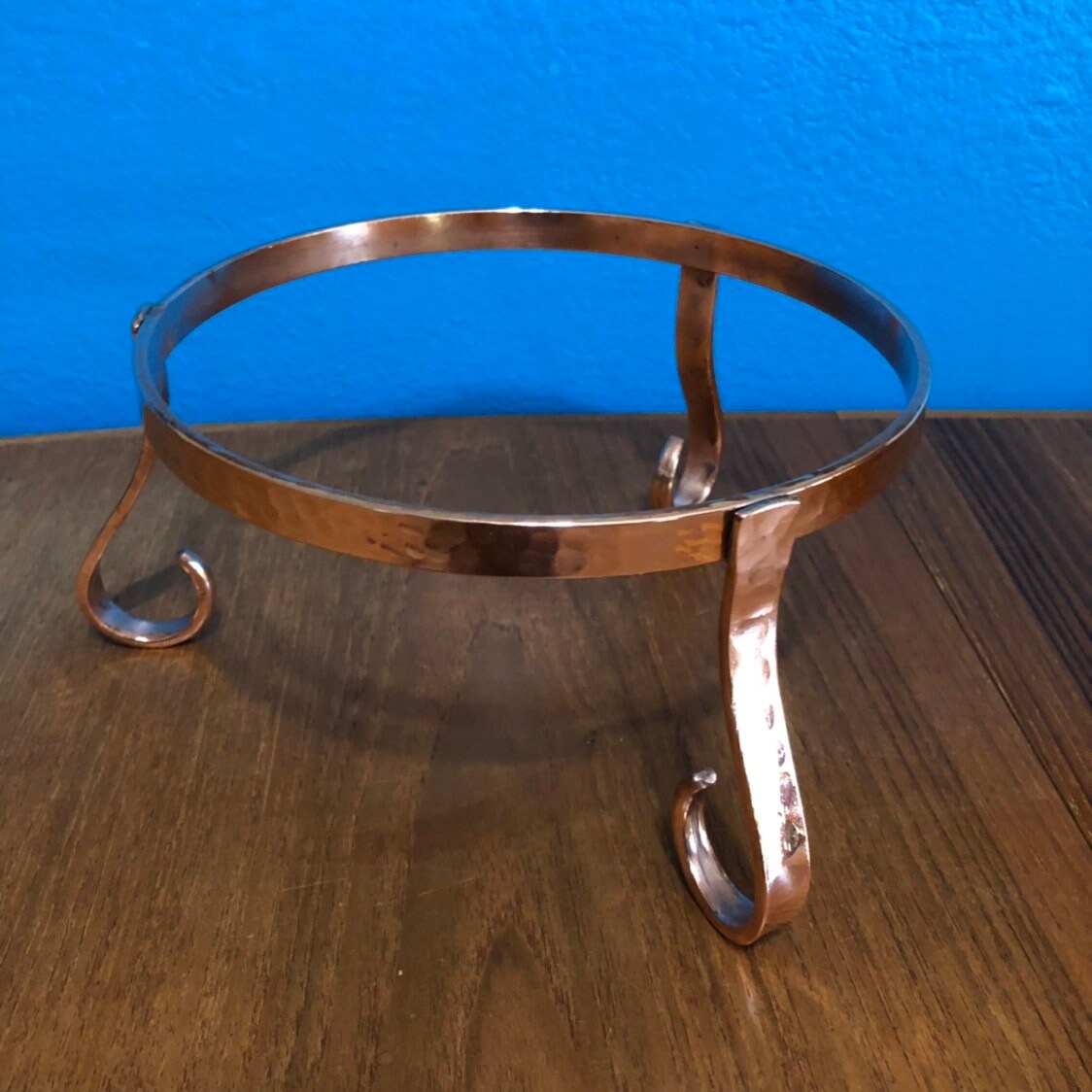 Copper Tripod Plant Stand with 7 Ring