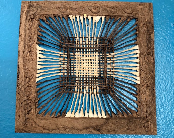 Handmade Amate Paper Wall Art from Mexico (7.75” x 7.75”)