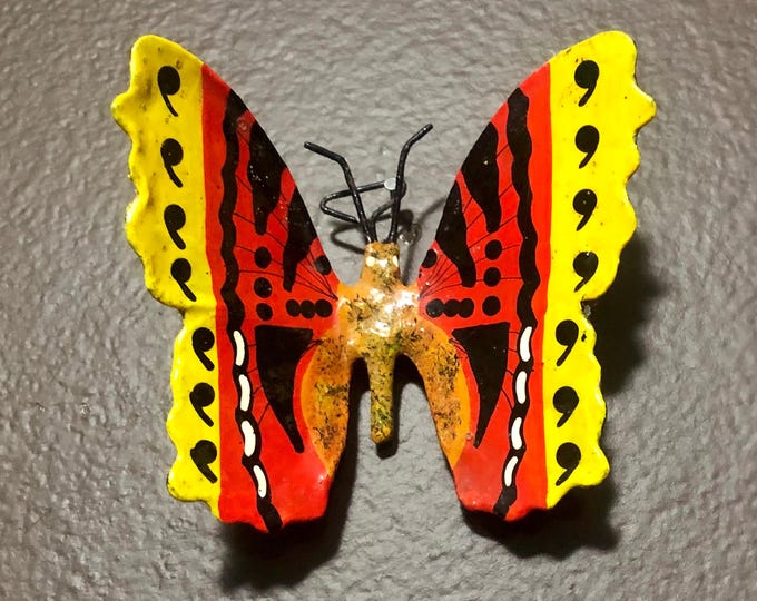 Small Paper Maché Butterfly Wall Ornament from Izamal, Yucatán, Mexico