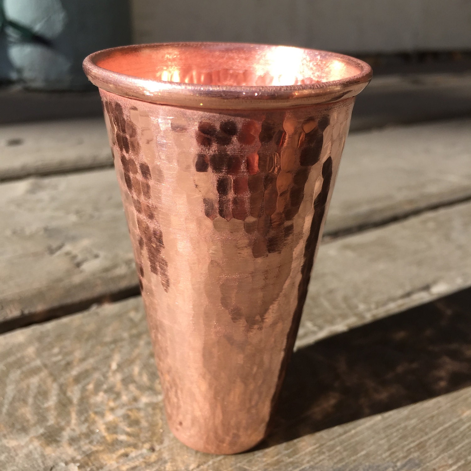 3oz pure hammered copper shot glass