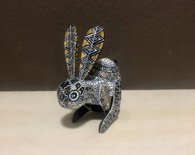 Alebrije Rabbit Handcrafted Wood Carving by Esperanza Martinez from Oaxaca, Mexico.