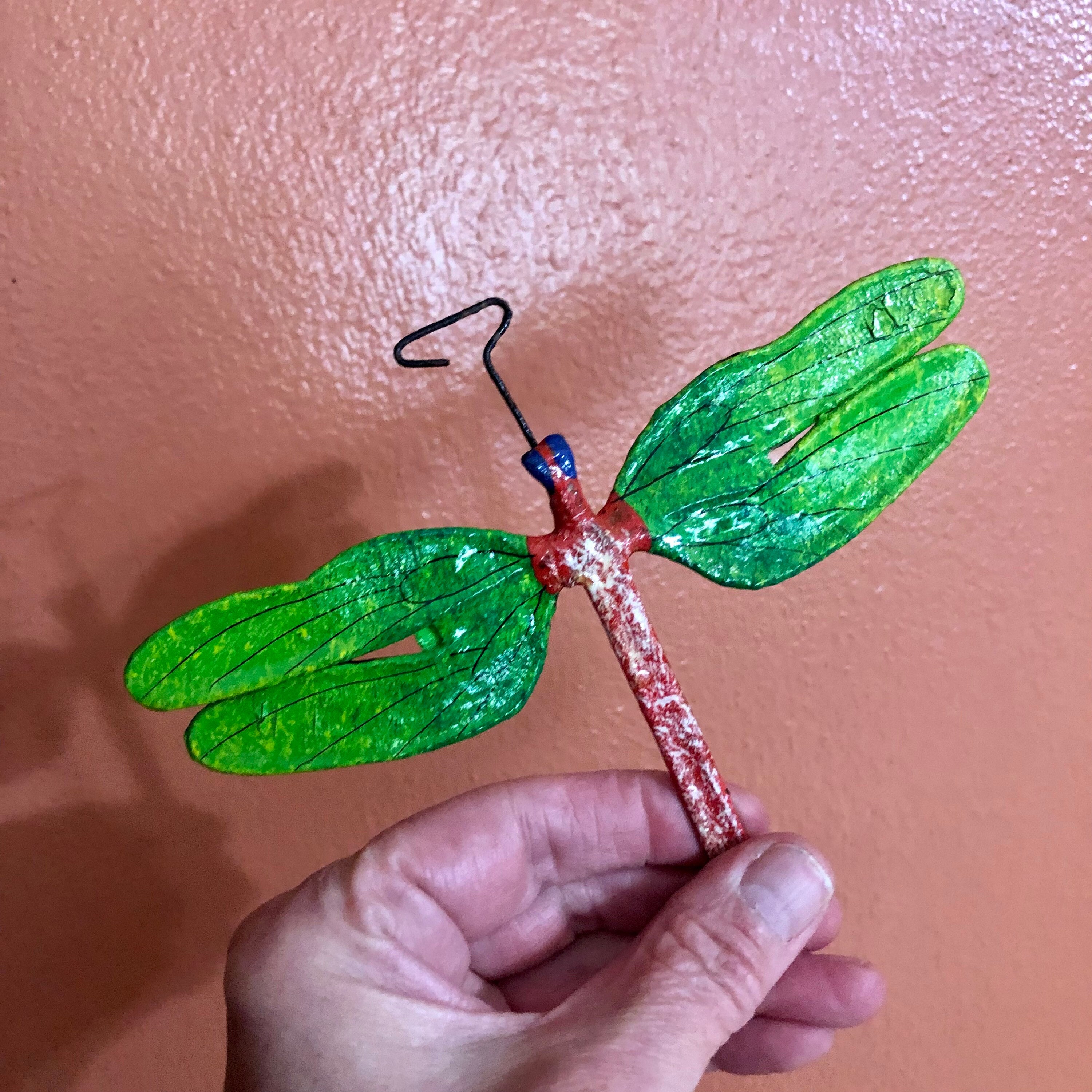 Handcrafted Paper Mache Dragonfly Ornament