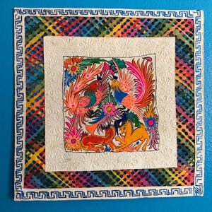 Handmade Amate Bark Paper Wall Art: Colorful Animal Design