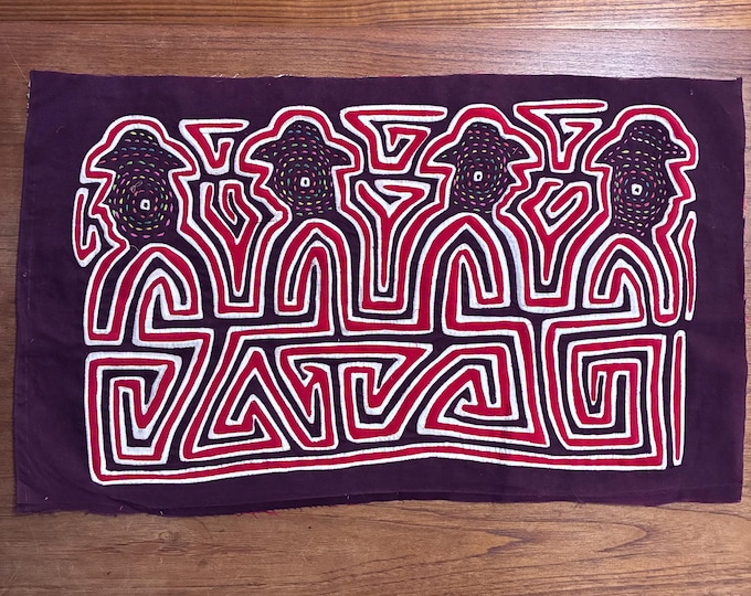 Authentic Guna (Kuna) Mola Textile Art Panel - Hand-Stitched Reverse Appliqué