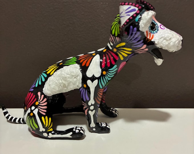 Handcrafted Paper Mache Alebrije Schnauzer Spirit Dog by César Miguel (Mexico City, Mexico)