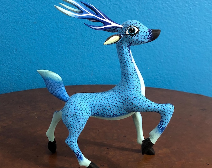 Handcrafted Alebrije Deer Woodcarving from Oaxaca, Mexico by Esperanza Martinez