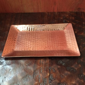Pure Hammered Copper Valet Tray  - 8" x 5"