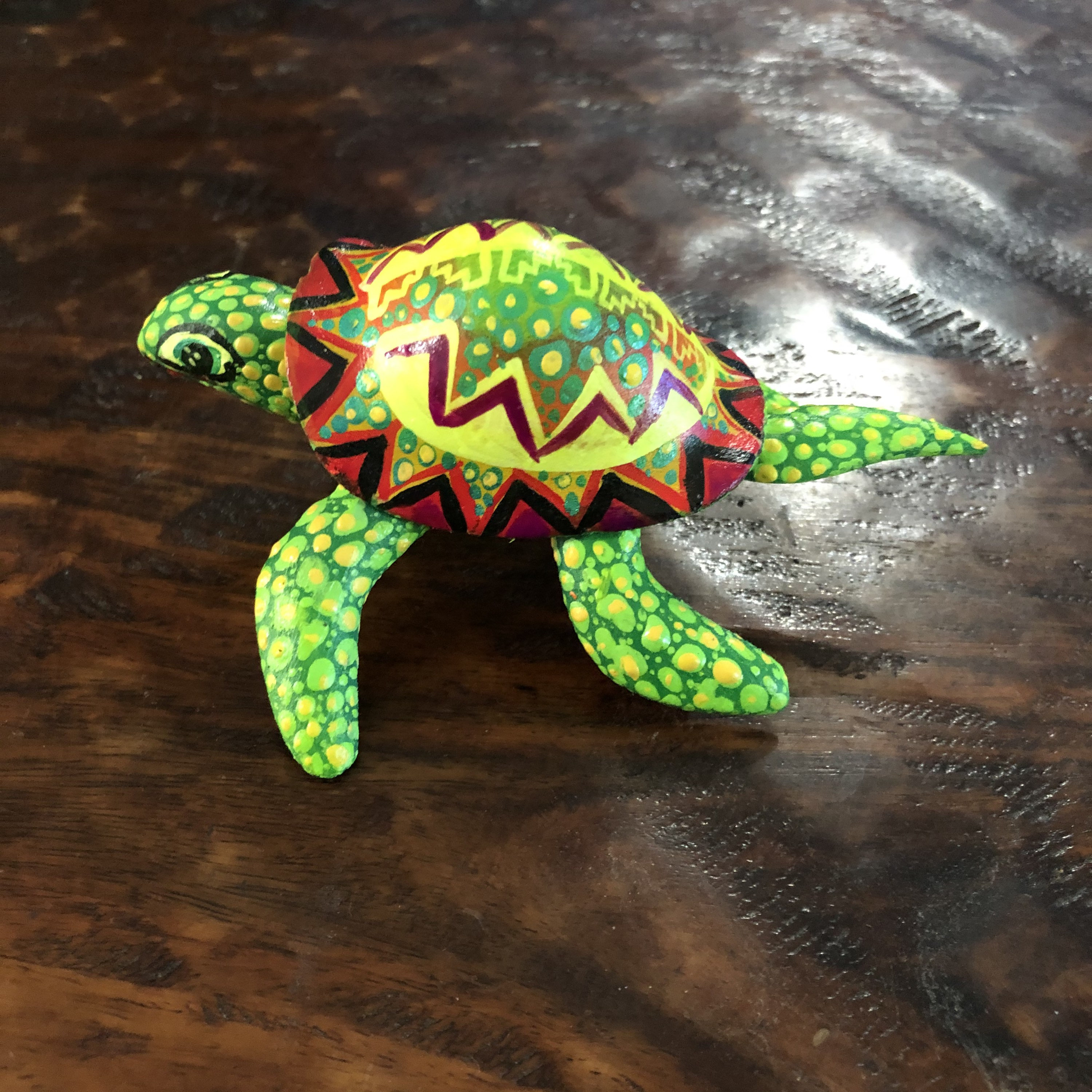 Alebrije Turtle Wood Carving by Roberto and Esperanza Martinez from