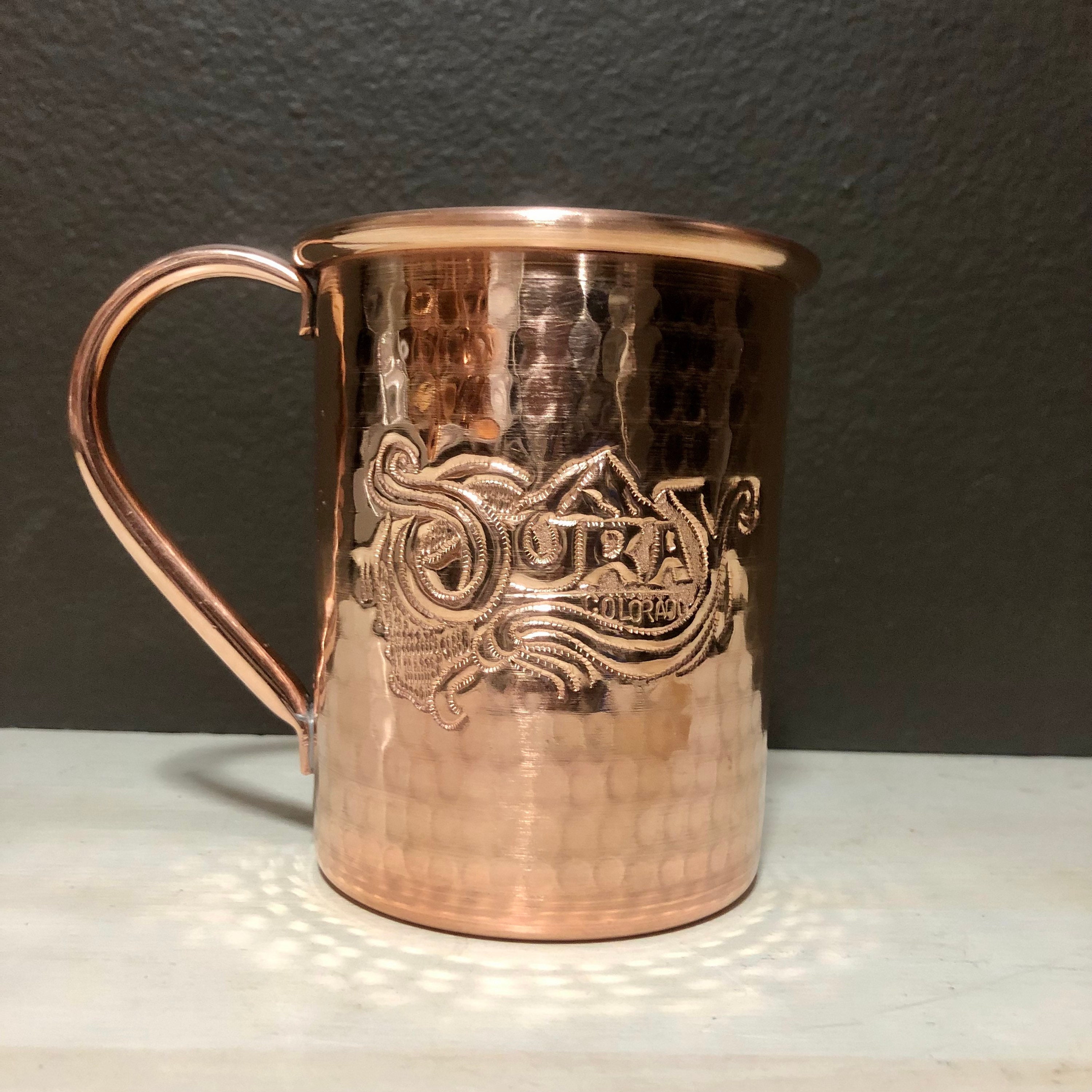 Solid Copper Hammered Mule Mug - Bull In China