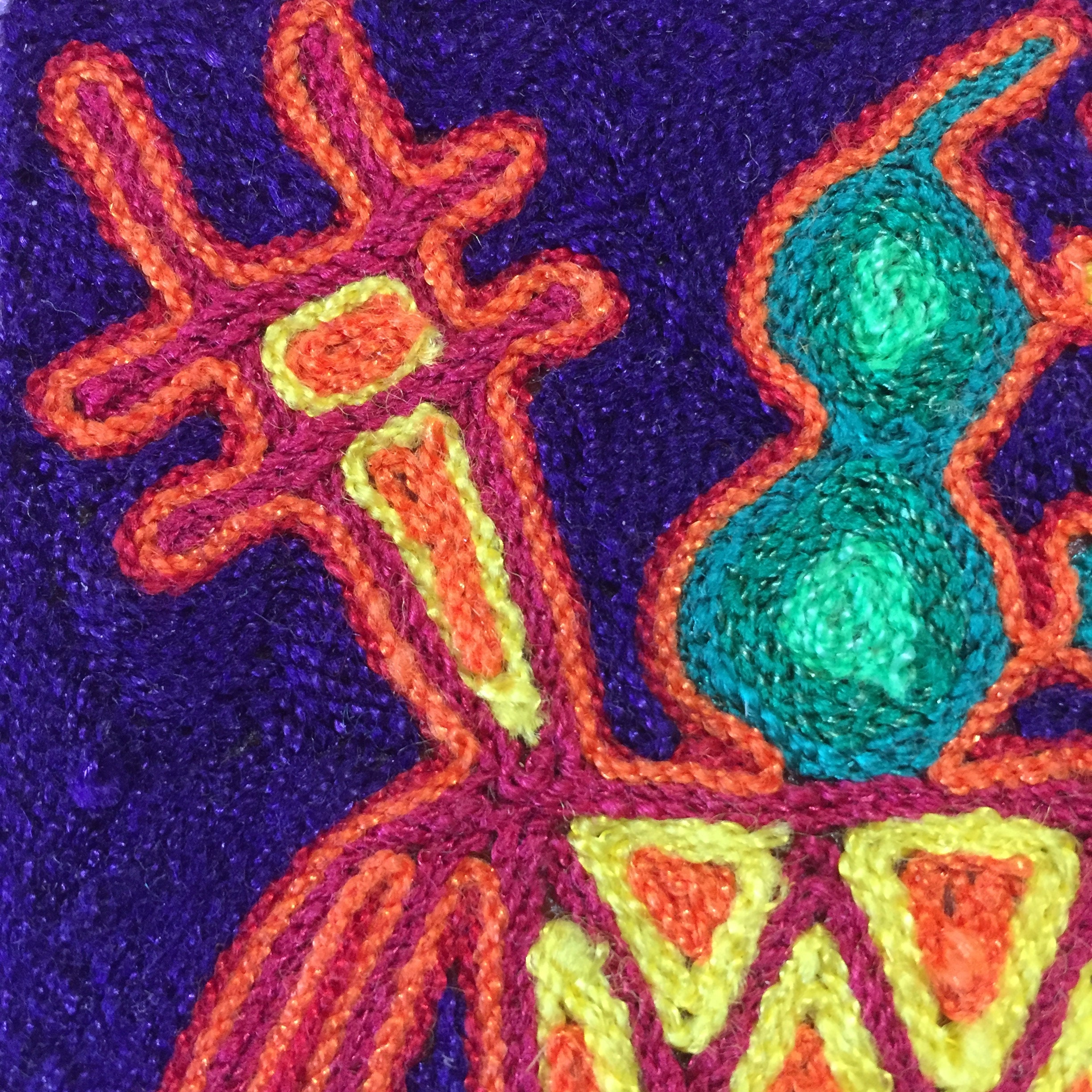 Huichol Yarn Art 4”x4” - Sacred Symbols