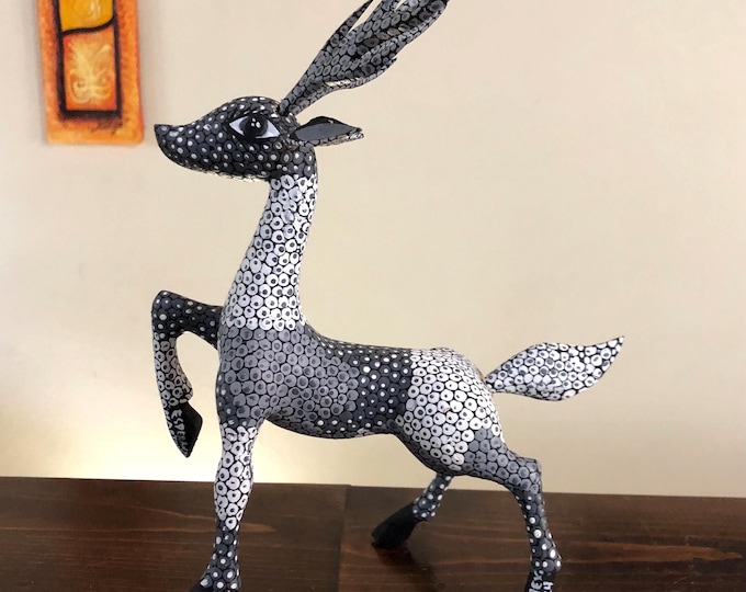 Handcrafted Alebrije Deer Woodcarving from Oaxaca, Mexico by Esperanza Martinez