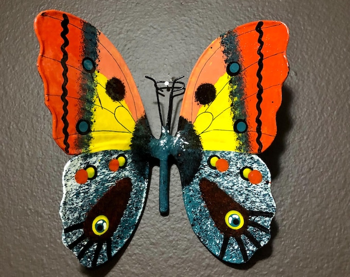 Large Paper Maché Butterfly Wall Ornament from Izamal, Yucatán, Mexico
