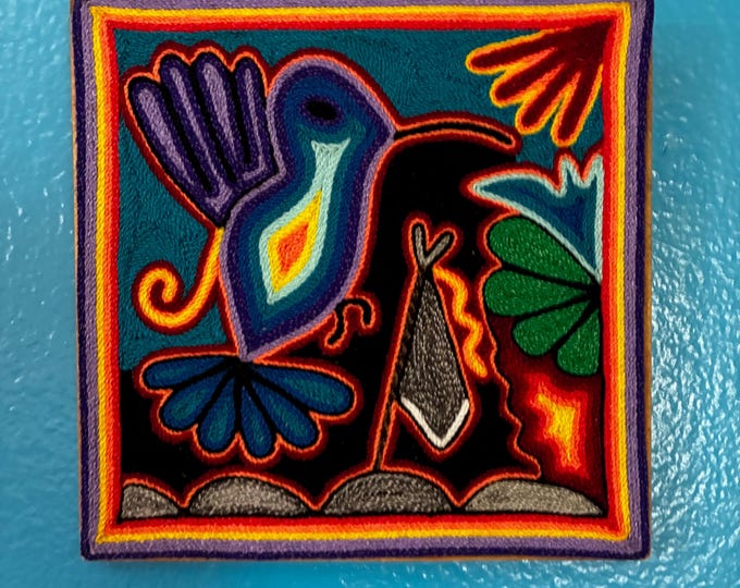 Huichol Yarn Art Nierika (15cm x 15cm) from Nayarit, Mexico