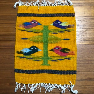 Zapotec handvävd merinoulltextil (20 x 25 cm)