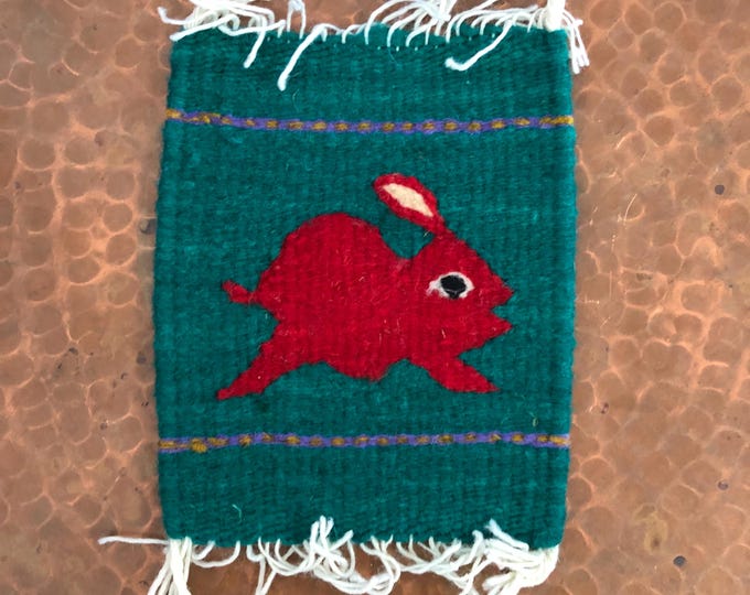 Zapotec hand woven merino wool drink coaster