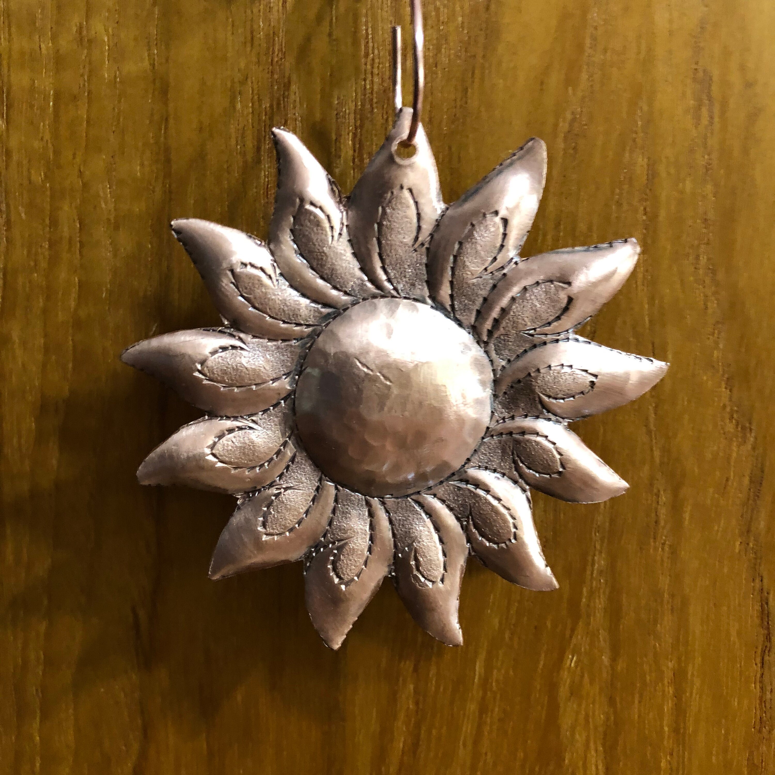 Custom order for Stella. Handcrafted Pure Hammered Copper Sun Christmas