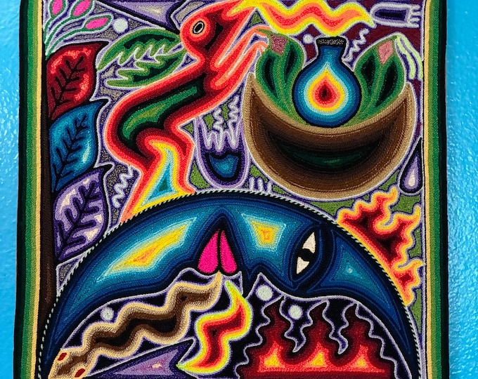 Huichol Yarn Art Nierika (11.75” x 11.75”) from Nayarit, Mexico