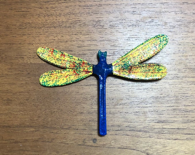 Handcrafted Paper Mache Dragonfly Magnet