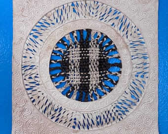 Handmade Amate Bark Paper Wall Art from Mexico (11 1/2" x 11 1/2")