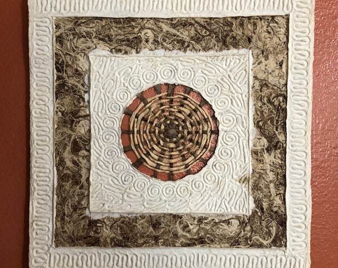 Handmade Amate Paper Wall Art from Mexico (11 3/4” x 11 3/4”)