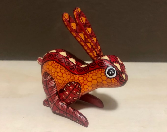 Alebrije Rabbit Handcrafted Wood Carving by Esperanza Martinez from Oaxaca, Mexico.