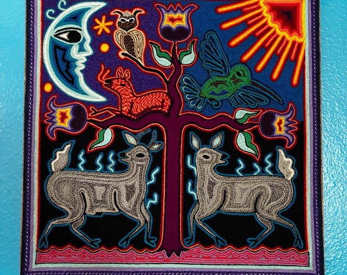 Huichol Yarn Art Nierika (11.75” x 11.75”) from Nayarit, Mexico