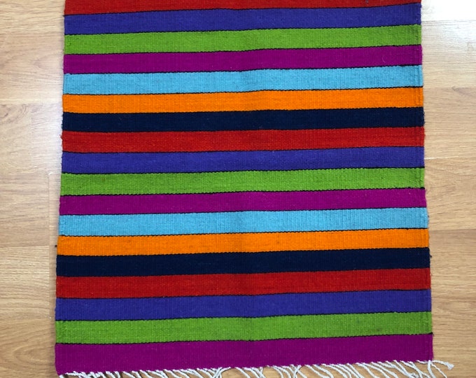 Zapotec handwoven merino wool textile (19.5 x 20.5”)