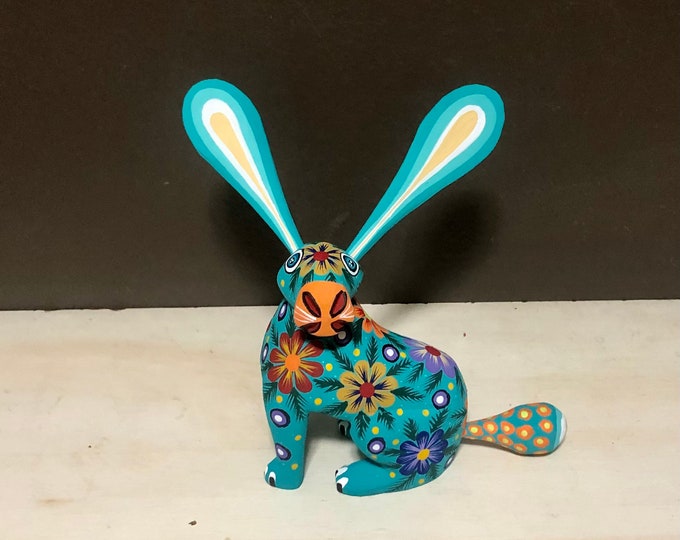 Alebrije Rabbit Handcrafted Wood Carving by Zeny Fuentes & Reyna Piña from Oaxaca, Mexico.