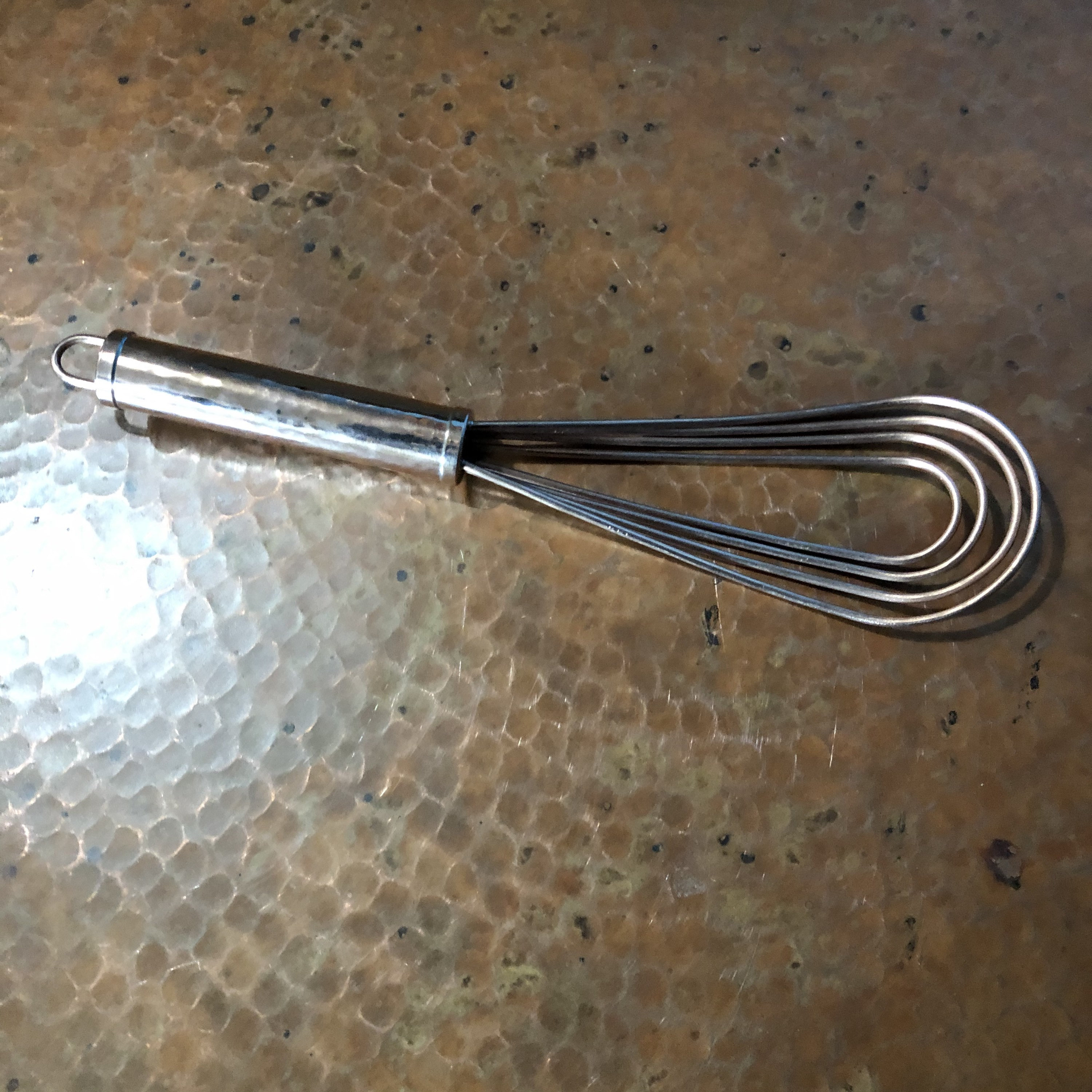 Handcrafted Pure Copper Flat Roux Whisk 