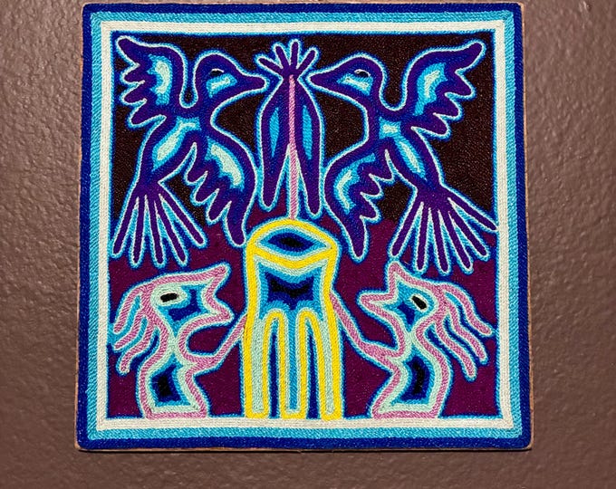Huichol Yarn Art Nierika (20cm x 20cm) from Nayarit, Mexico