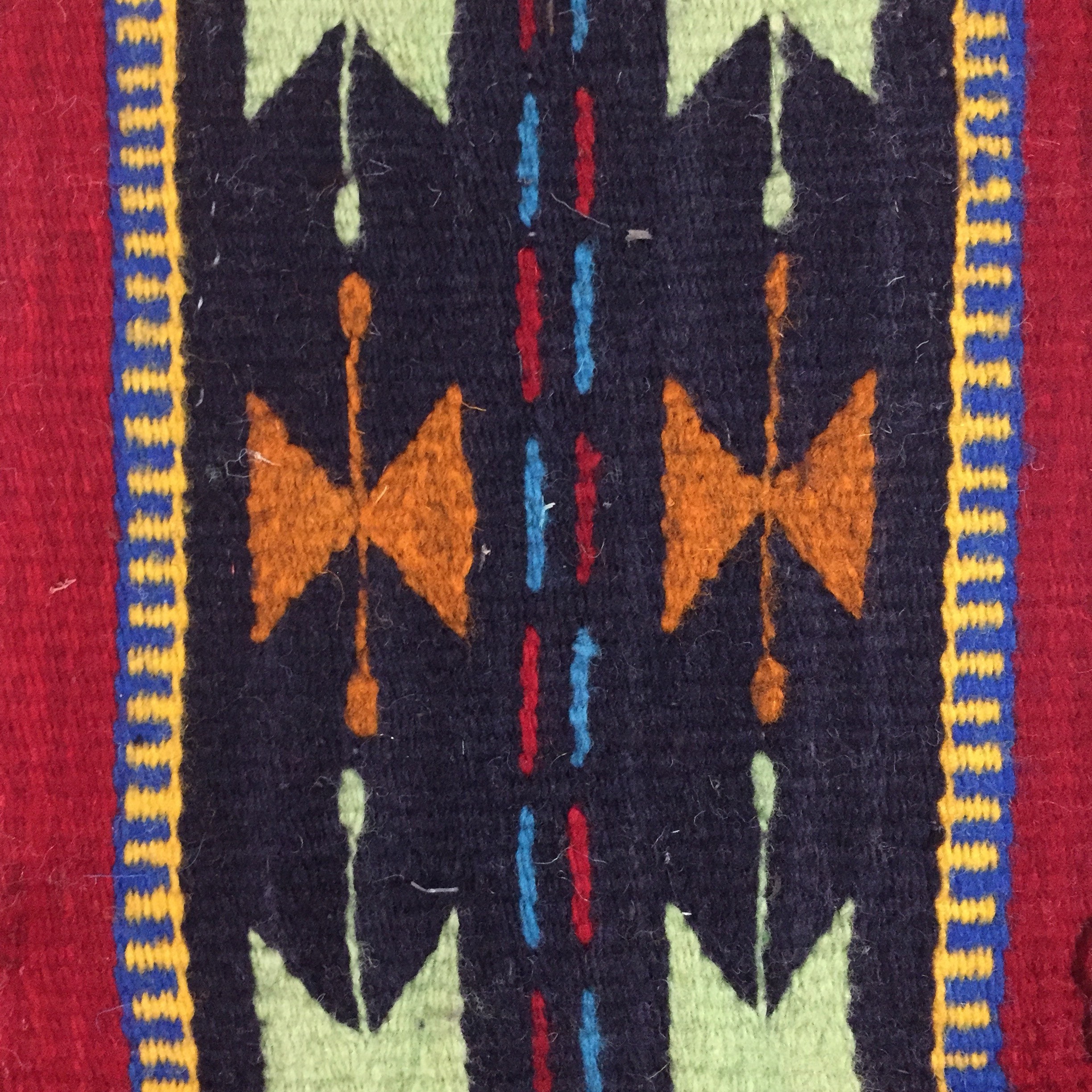 Zapotec hand woven merino wool trivet hot pad 8 x 8