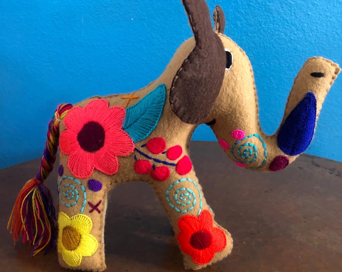 Hand Sewn Stuffed Animal Elephant Plush Toy