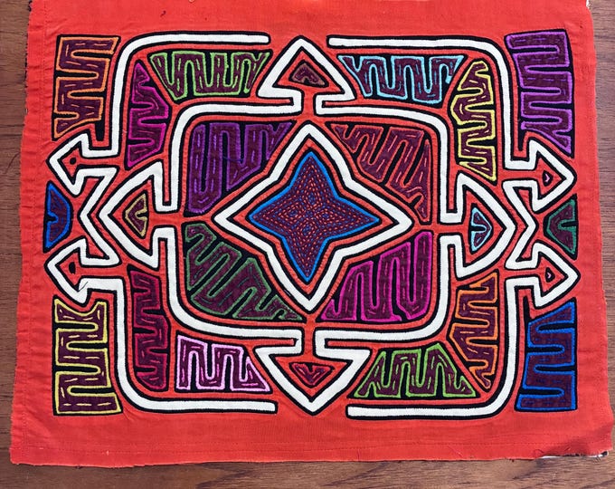 Authentic Guna (Kuna) Mola Textile Art Panel - Hand-Stitched Reverse Appliqué
