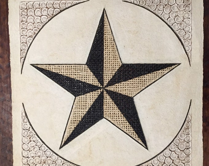 Amate Bark Paper Wall Art with Star Design (24" x 24")