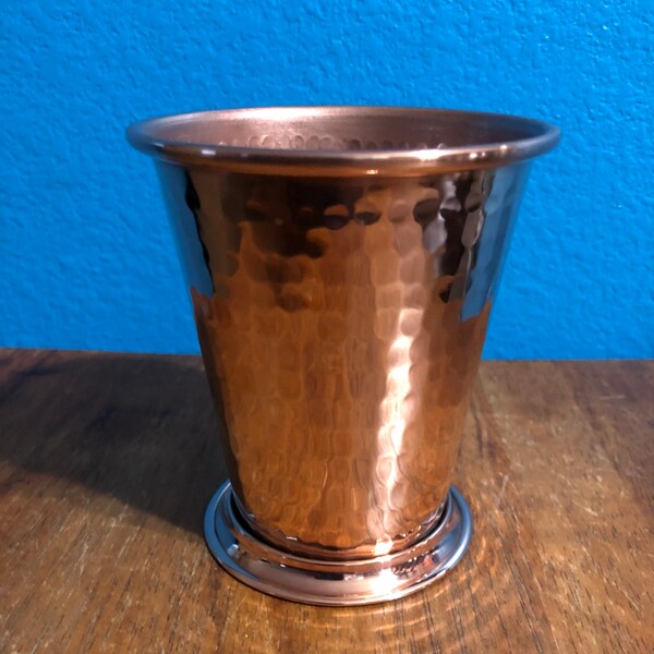 12oz Pure Hammered Copper Mint Julep Cup