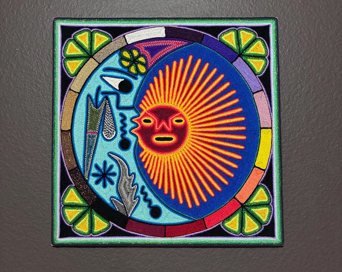 Huichol Yarn Art Nierika (11.75” x 11.75”) from Nayarit, Mexico