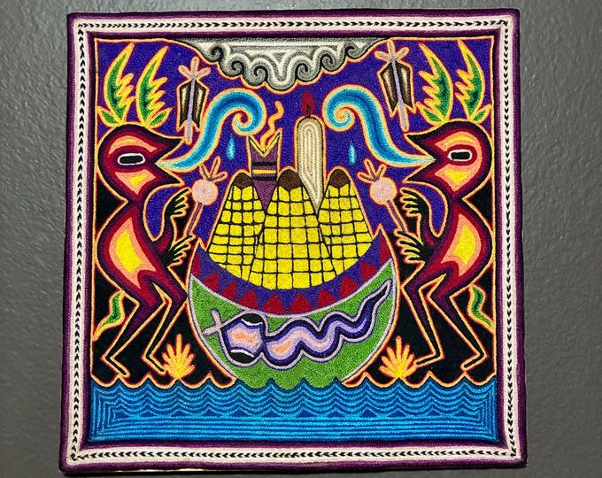 Huichol Yarn Art Nierika (11.75” x 11.75”) from Nayarit, Mexico