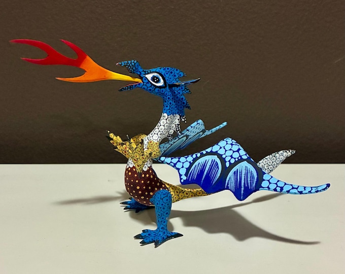Hand Carved Wood Alebrije Dragon by Esperanza Martinez