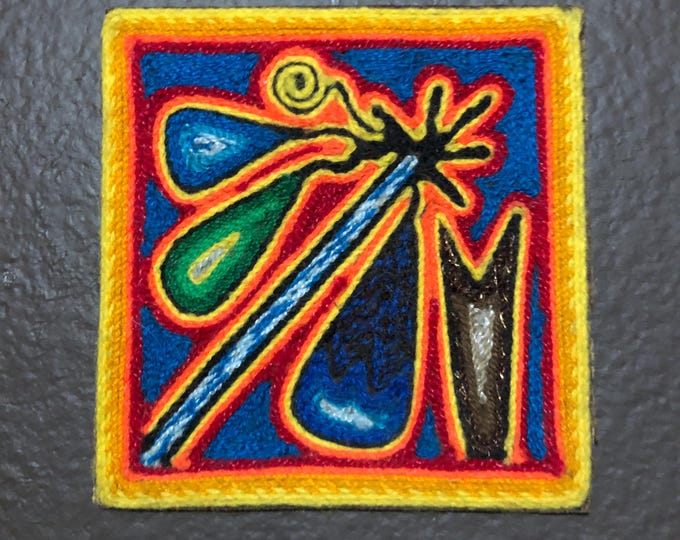 Huichol Yarn Art Nierika (10cm x 10cm) from Nayarit, Mexico