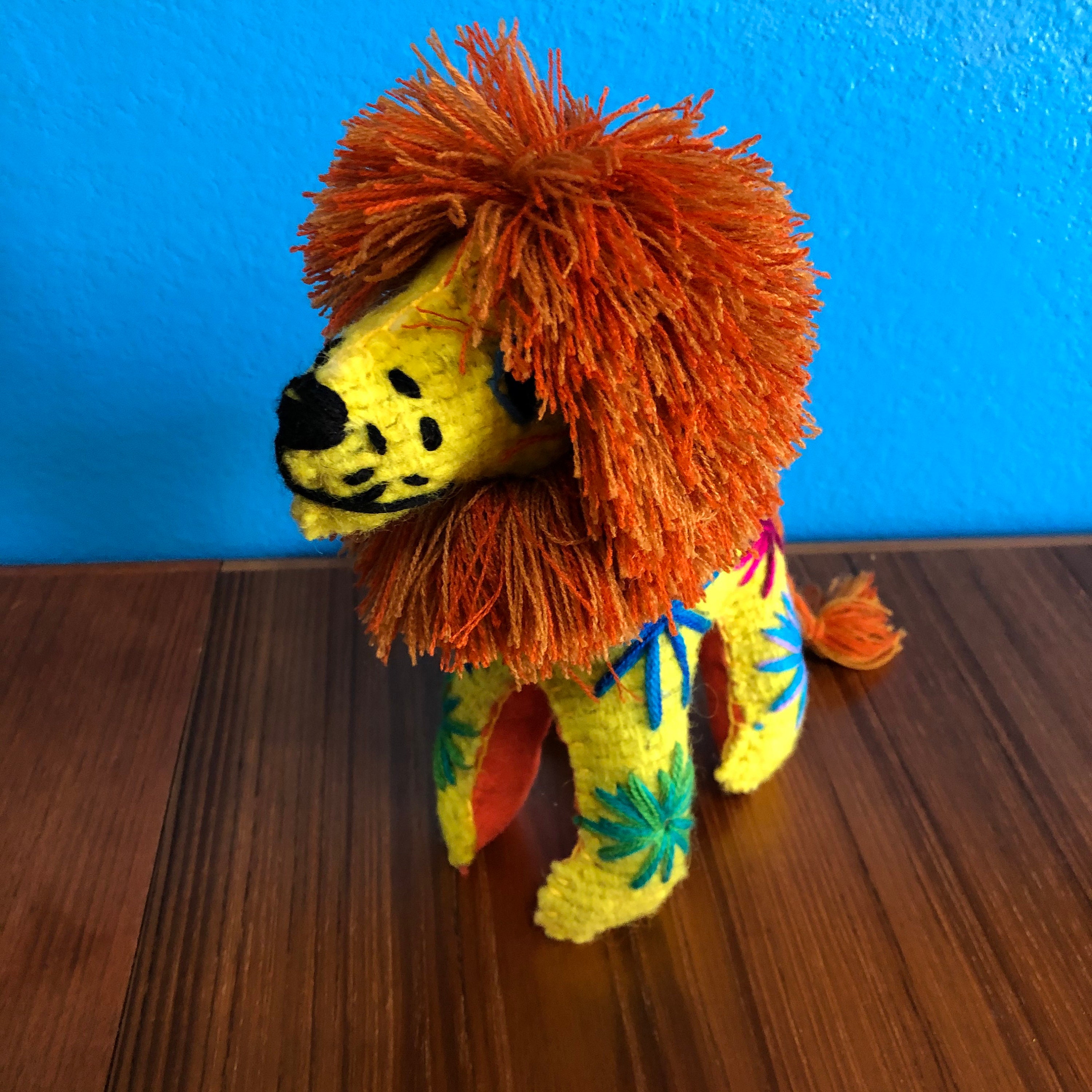 Hand Sewn Stuffed Animal Lion Plush Toy