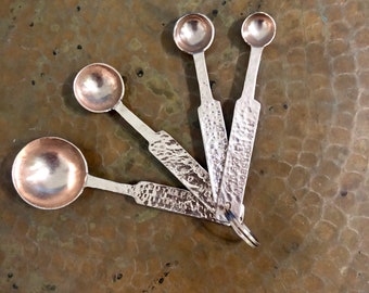 Pure Copper Hand Engraved Measuring Spoon Set