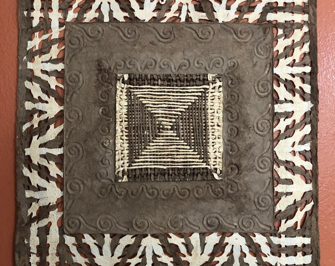 Handmade Amate Paper Wall Art from Mexico (15 1/2” x 15 1/2”)