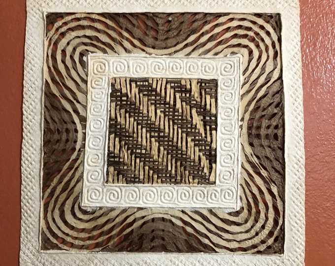 Handmade Amate Paper Wall Art from Mexico (11 3/4” x 11 3/4”)