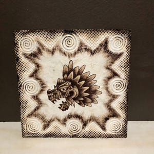 Handmade Amate Paper Wall Art from Mexico (11 3/4” x 11 3/4”)