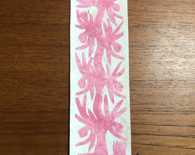 Handcrafted Amate Paper Bookmark with Traditional Otomí Designs