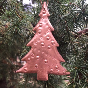 Handcrafted Pure Hammered Copper Christmas Tree Ornament